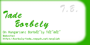 tade borbely business card